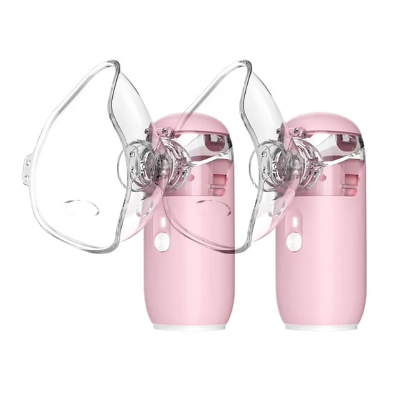 GBXGBX Portable Handheld Micro-Mesh Atomizer for Adults and Children - Ultrasonic Humidifier - PINK-BATTERY A PAIR