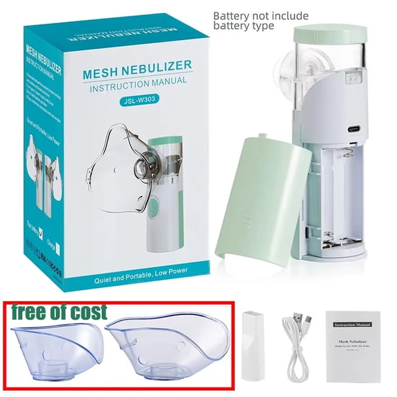 GBXGBX Portable Handheld Mist Device for Home Use Quiet Mesh Atomizer for Adults & Kids - 303_BATTERY