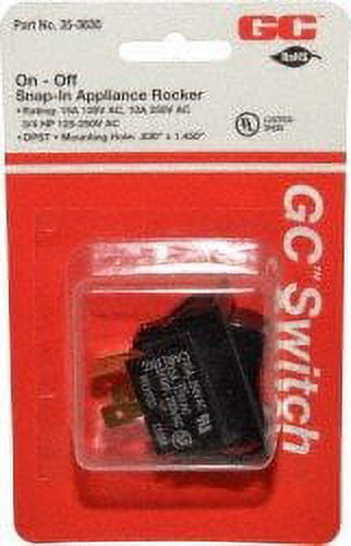 GC Electronics 35-3630 Rocker Switch, DPST, On-Off, 15A 125V / 10A 250V ...