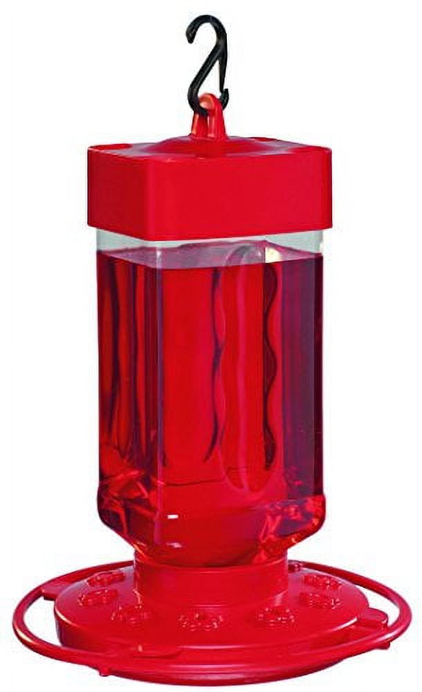 Red Plastic Hanging Hummingbird Feeder with Metal Hook