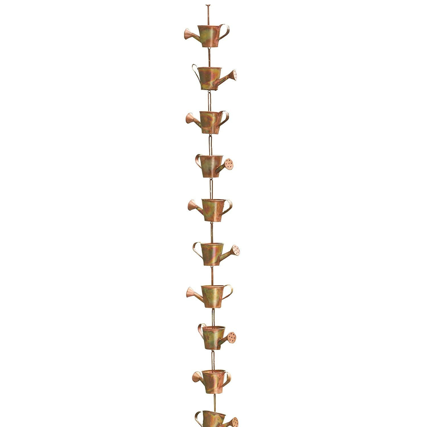 96" Handcrafted Brown Steel Watering Can Rain Chain
