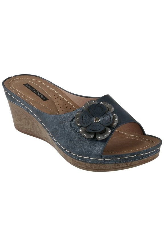 Womens Naples Flower Navy 7.5M