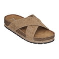 thumbnail image 1 of GC Shoes Women's Cork Platform Footbed Sandals, Casual Summer Comfort Slides, Criss Cross Strap Slip Ons, Ariane/Gold/7, 1 of 6