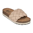 thumbnail image 1 of GC Shoes Women's Cork Platform Footbed Sandals, Casual Summer Comfort Slides, Puffy Braided Strap Slip Ons, Lesley/Nude/7, 1 of 5