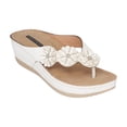 thumbnail image 1 of GC Shoes Women's Wedge Sandals, Low Heel Casual Summer Platform w/ Arch Support, Thong Slide Comfort Wedges, Ammie/White/6, 1 of 5
