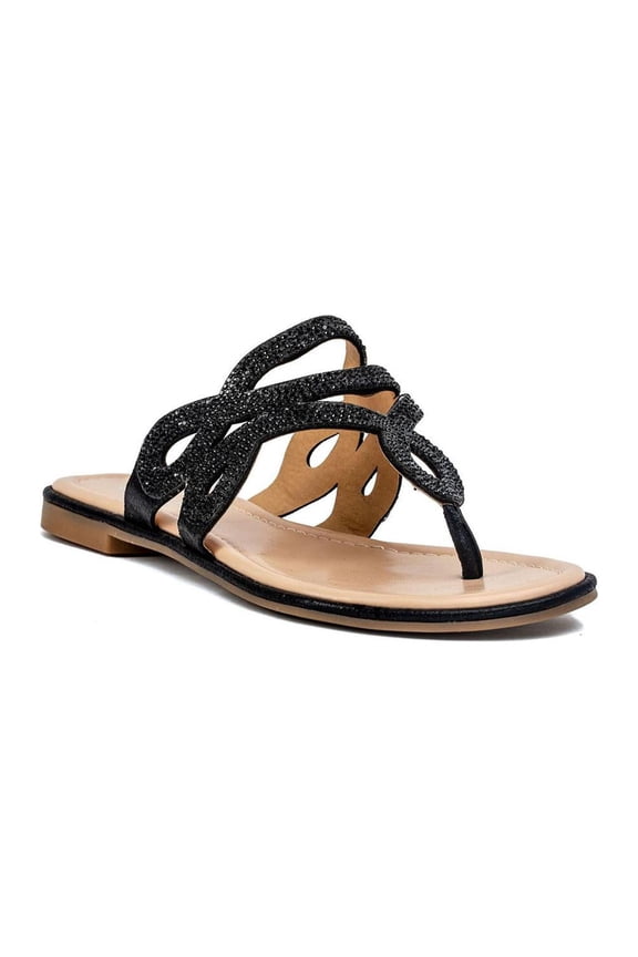 Womens Amelia Flat Sandal, BLACK, Size 9.5