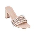 thumbnail image 1 of GC Shoes Womens Drais Faux Leather Rhinestone Slide Sandals, 1 of 5