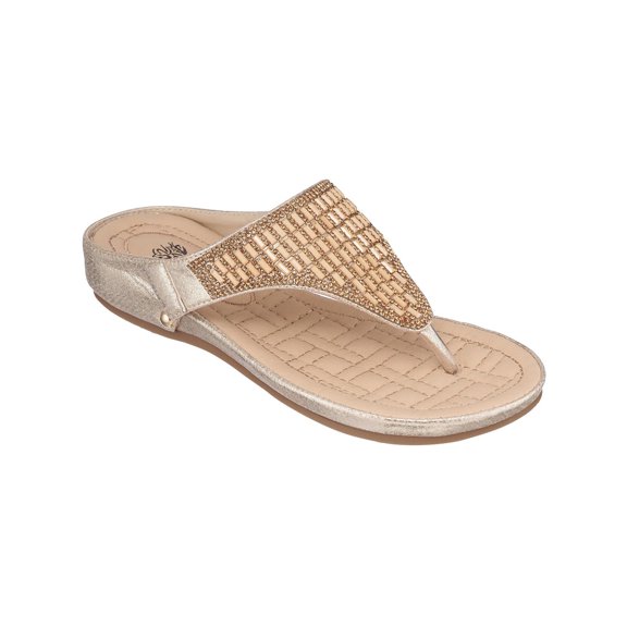 GC Shoes Womens Faux Leather Thong Sandals