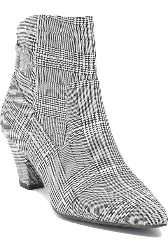 Womens Levi Block Heel Pointed Toe Ankle Boots