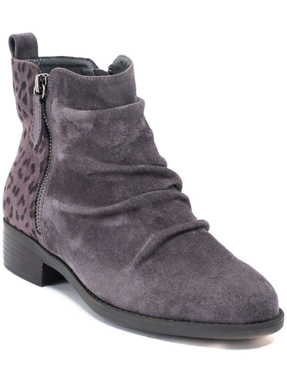 Womens Nori Faux Suede Zipper Ankle Boots