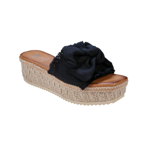 GC Shoes Womens Trina Frayed Hem Platform Sandals