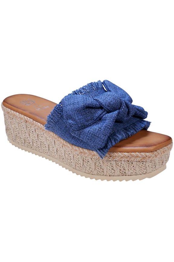 Womens Trina Frayed Hem Platform Sandals