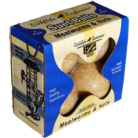 GC - Wildlife Science - Suet Balls 4 Pack - Mealworms & Nuts