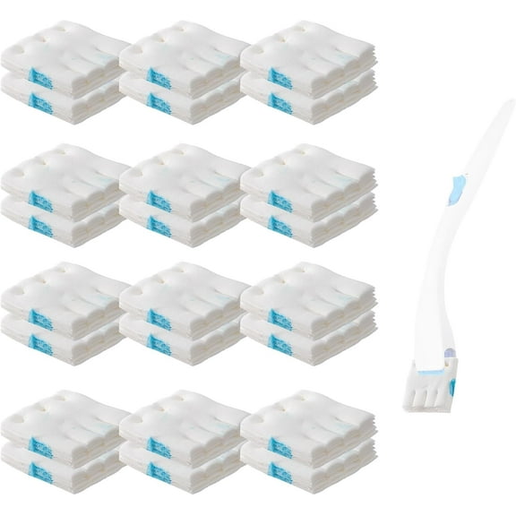 GCASLK-24 Pack Flushable Refills Compatible with Scrubbing Bubbles Toilet Bowl Brush, Disposable Cleaner Refills Pads for Scrubbing Bubbles Toilet Wand, Toilet Brush Refill Accessories (Only Pads)