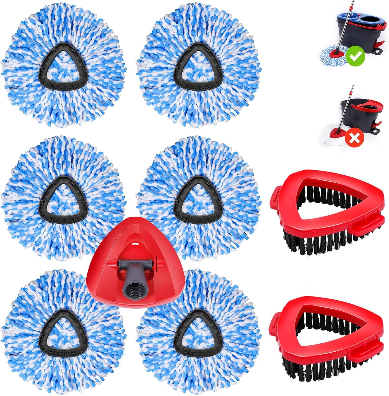 4 Pack Spin Mop Replacements Heads Compatible For Oceda