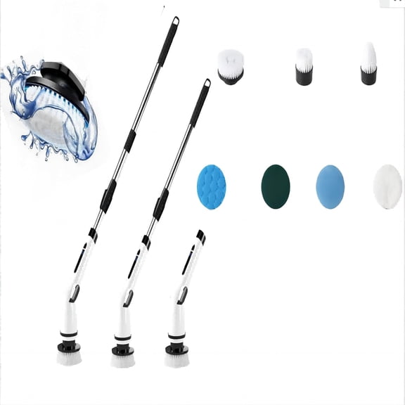 GCASLK-Electric Spin Scrubber-Cordless Cleaning Brush, with 3 Adjustable Lengths and 7 Replaceable Brush Heads,has Many Cleaning Functions,Suitable in Different Places