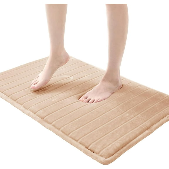 GCASLK-Memory Foam Bath Mat - Ultra Soft Non-Slip Bath Rug, Super Water Absorbent Bathroom Floor Mat for Shower, Tub