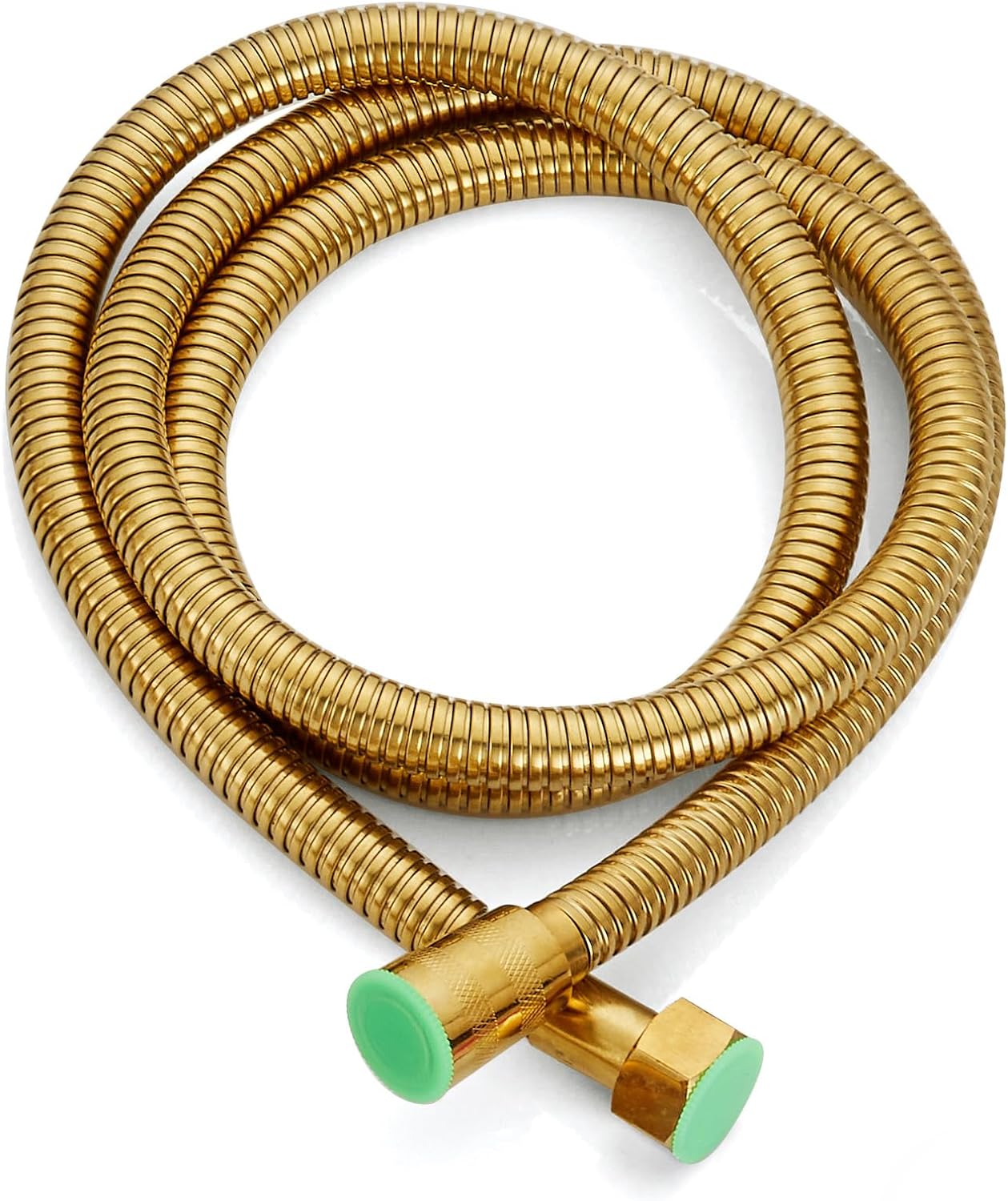 59-Inch Gold Stainless Steel Shower Hose – G1/2” Thread, High-Pressure Rated, Double-Buckled Design, Universal Handheld Shower Head Replacement