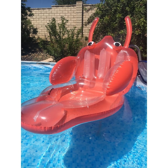 GCCP 58x36x30.5in Red Adult Lobster Lounge Pool Float Vinyl 250lb Capacity Multi Chamber For Pool Lake Beach