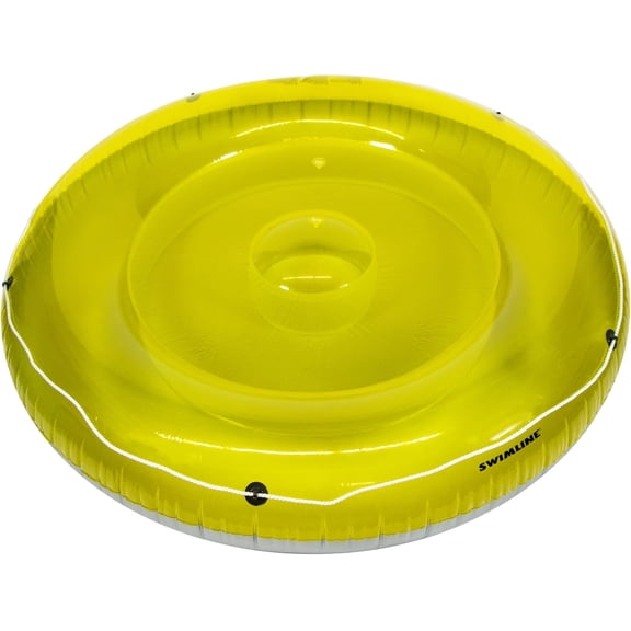GCCP 72in XL Yellow Inflatable Pool Island Lounge Float UV Resistant For 2-3 People