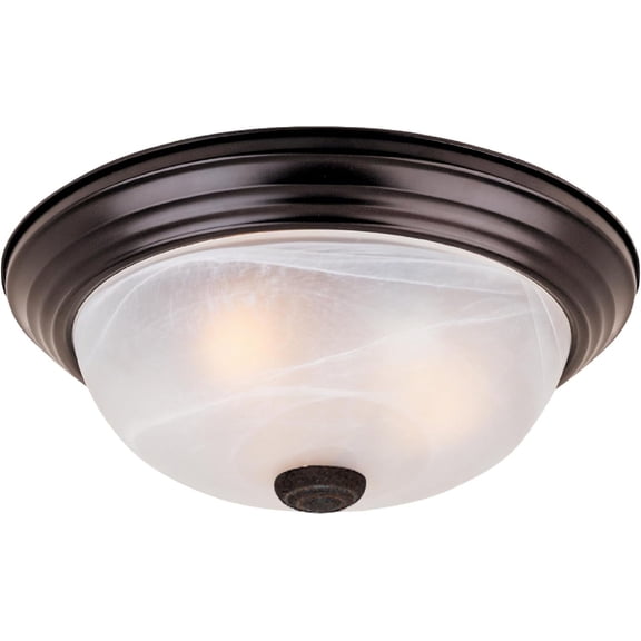 GCCP Flush Mount Ceiling Light Bronze 11 Inch 2 Light Alabaster Glass For Kitchen Bathroom Hallway Bedroom