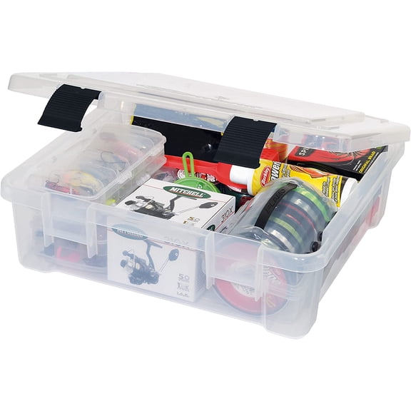 GCCP Storage Box Clear 17x16x5 Inch XXL Lockable ProLatch For Tackle Gear Organization