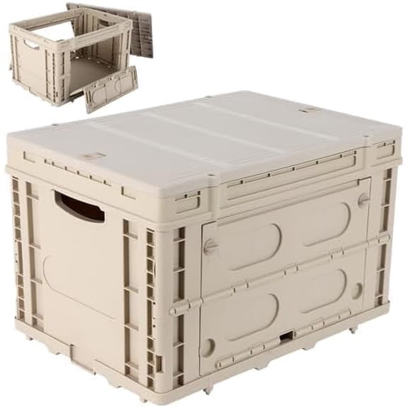 GCCSJ 64L Chuck Box Camp Kitchen Outdoor Collapsible Plastic Storage Bins Box with Lids Storage Containers
