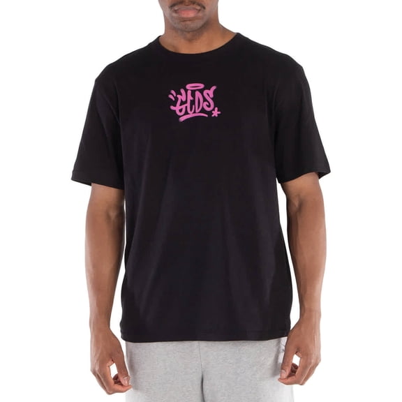 GCDS Black Graffiti Print Cotton T-Shirt, Size Large