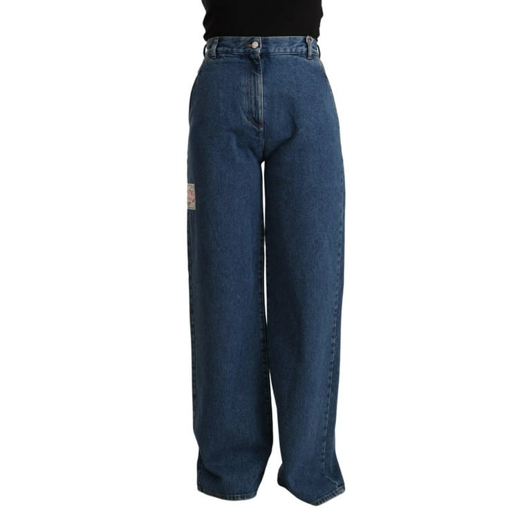 GCDS Denim hotsell High-waisted Wide Leg Jeans in Dark Blue