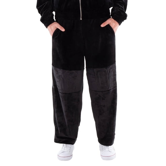 GCDS Logo Embroidered Velvet Pants, Size Small