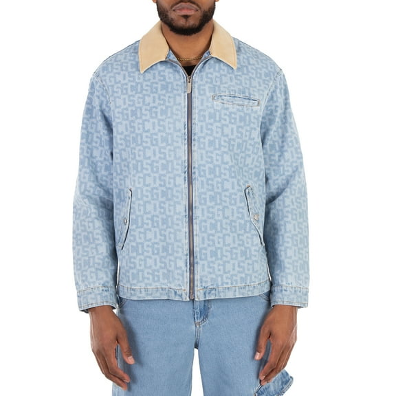 GCDS Monogram Denim Harrington Jacket, Size Medium