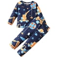 thumbnail image 1 of GCETTIC Baby Boy Pajamas Kids Boys Sleep Outfitlightweight Cotton Blend Pullover Top Jogger Style Sleep Pants Blue,1-2 Years, 1 of 8