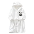 thumbnail image 1 of GCETTIC Bath Robe Kids Boys Soft Hooded Bathrobe Kids Warm Fleece Robe Sleepwear White 2-3 Years, 1 of 6