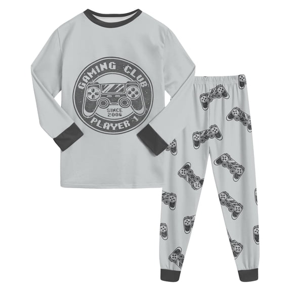 GCETTIC Boys Pajama Set 2 Piece Long Sleeve Pants Cartoon Print Sleepwear Grey Size,3-4 Years
