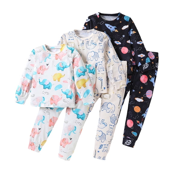 GCETTIC Boys Pajama Set Pajama Sets for Toddler Boys Girls Baby Kids Ultra-Soft Snug Fit Pjs Sleepers for Birthday Holiday Black,9-12 Months