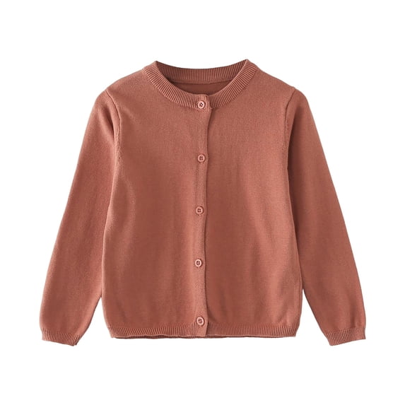 GCETTIC Cardigan Sweaters for Girls Girls Cardigan Sweaters Button Up Knit Sweater Kids Knitted Sweater Crew NeckButton Down Warm And Soft Fashion Fall Winter Outwear Size,4-5 Years