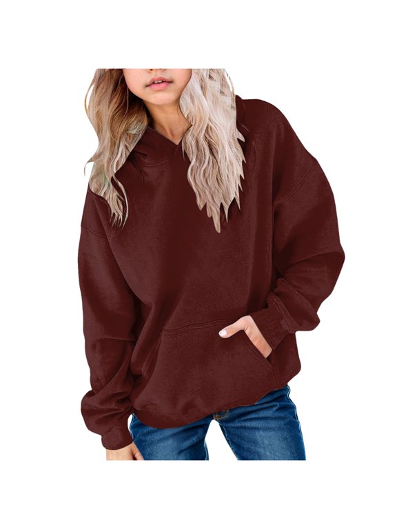 Cute Hoodies for Teen Girls Trendy Preppy Hooded Sweatshirts Oversized Long Sleeve Shirts Gradient Clothes for Girls 9-10 Years