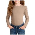 thumbnail image 1 of GCETTIC Girls Tee Shirt Girls' Unicorns Sports Butterflies Long Sleeve Graphic T Shirts Coffee Size,5-6 Years, 1 of 9