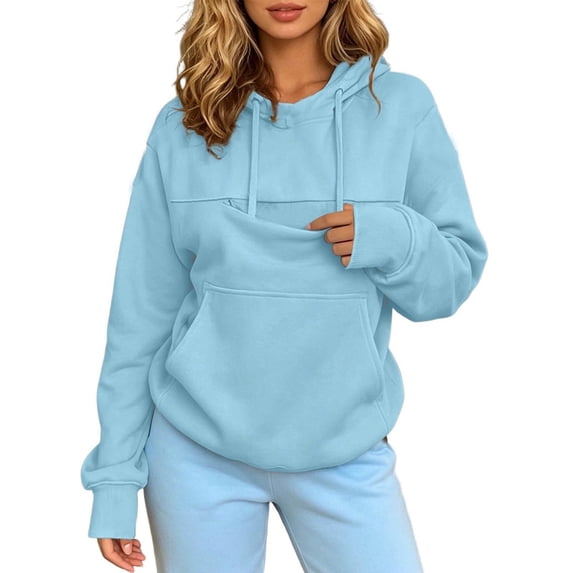 GCETTIC Hoodies for Women Pet Pouch Hoodies Oversized Sweatshirt With Pocket Front Carry Pouch for Small And Cats Puppy Kitten Dogs Holder Size,M