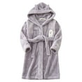 thumbnail image 1 of GCETTIC Kids Bath Robes Boys Boys Girls Robe Soft Fleece Hooded Bathrobe Grey,2-3 Years, 1 of 6