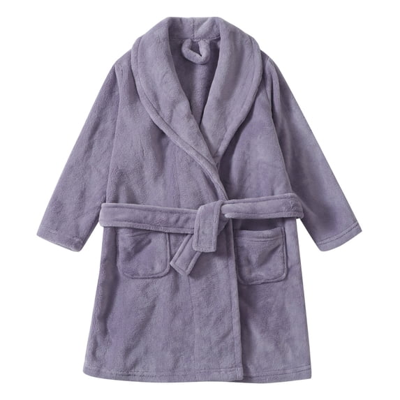 GCETTIC Kids Bathrobe Hooded Kids Bathrobe Soft Absorbent Medium Weight Swim Robe Purple,11-12 Years