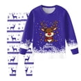 thumbnail image 1 of GCETTIC Kids Christmas Pajamas Long Sleeve Holiday Pjs Set Toddler Boys Girls Xmas Jammies Blue 7-8 Years, 1 of 4