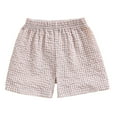 thumbnail image 1 of GCETTIC Kids Toddler Boys Girls Gingham/Seersucker Shorts Elastic Waist Plaid/Striped Elastic Waist Shorts Pants Bottoms Khaki 3-4 Years, 1 of 9