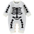 thumbnail image 1 of GCETTIC Newborn Halloween Sweater Romper Baby Girl Boy Skeleton Jumpsuit Long Sleeve O-neck Halloween One-Piece Outfit 0-3 Months, 1 of 7