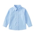 thumbnail image 1 of GCETTIC Polo Tees Boys Sleeve Oxford Button Down Shirt Blue,15-16 Years, 1 of 5