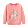 thumbnail image 1 of GCETTIC Sweatshirt for Teen Girls Girls Crewneck Sweatshirts Kids Long Sleeve Tops Cute Oversized Hoodless Crewneck Pink Size,6-7 Years, 1 of 9
