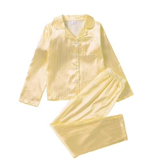 GCETTIC Teen Girls Pajama Sets Girls Cotton Pajamas Yellow,9-10 Years