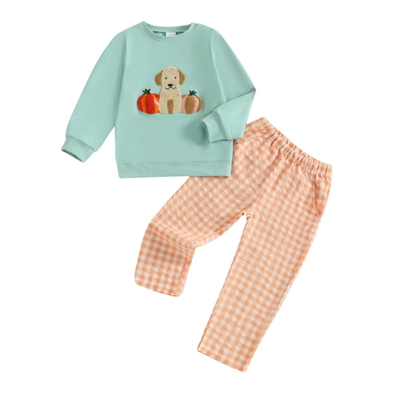 GCETTIC Toddler Baby Boy Outfit Shirt Long Sleeve Sweatshirt Pants Fall Clothes Size,5-6 Years