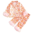 thumbnail image 1 of GCETTIC Toddler Girl Halloween Pajamas Pumpkin Silk Satin Sleepwear Little Girls Bow Pjs Baby 2Pcs Halloween Pajama Set 12-18 Months, 1 of 9