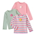 thumbnail image 1 of GCETTIC Toddler Girls Flower Shirts Long Sleeve Shirt for Girls Tees Kids Tshirts Tops T-Shirt 3Pack Size,4-5 Years, 1 of 5